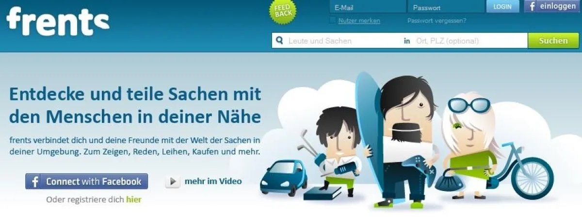 Die Startseite von frents.com