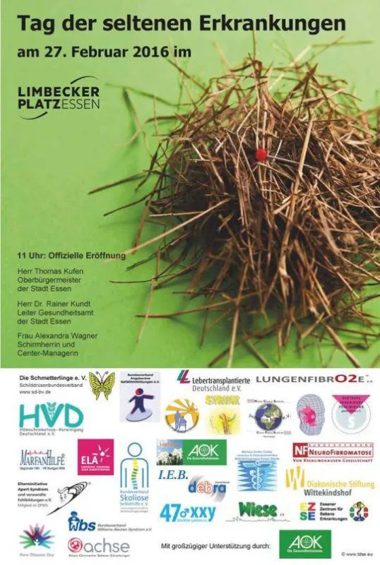 Plakat zum Tag der seltenen Erkrankungen am 27.02.2016 in Essen
