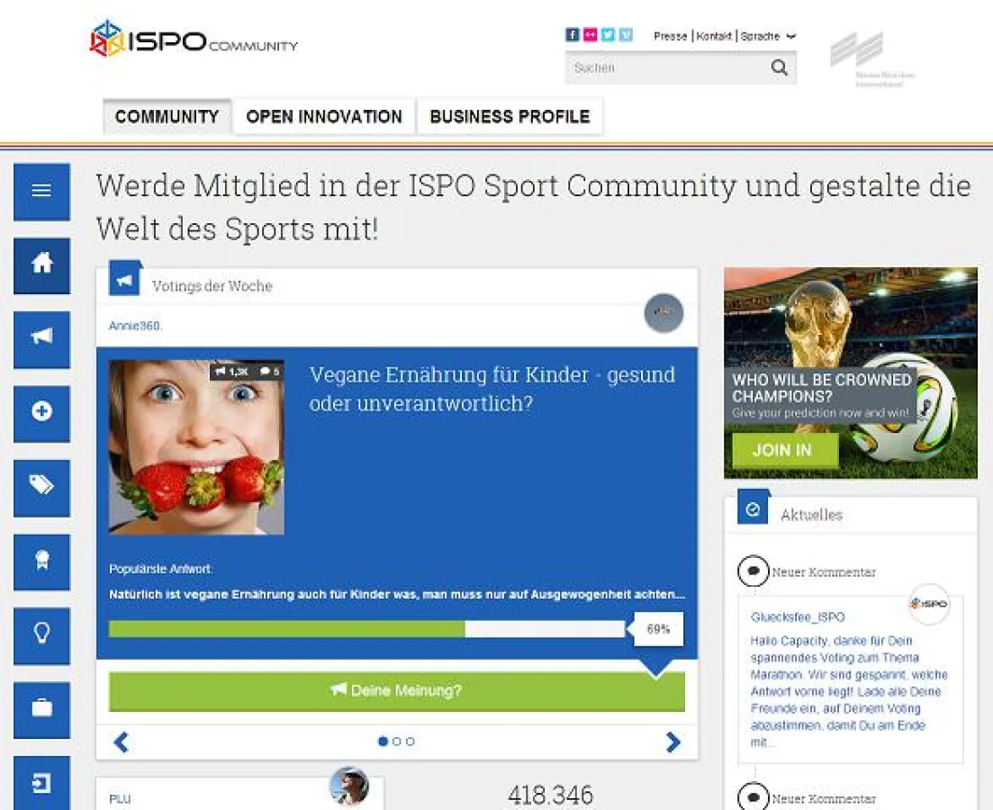 ISPO COMMUNITY - die Plattform für alle Themen rund um Sport, Equipment und Innovationen.