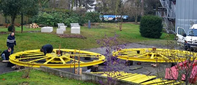 Bild: Und sie drehen sich doch… Bergbauliches Technikdenkmal für das Oberschlesische Landesmuseum in Ratingen