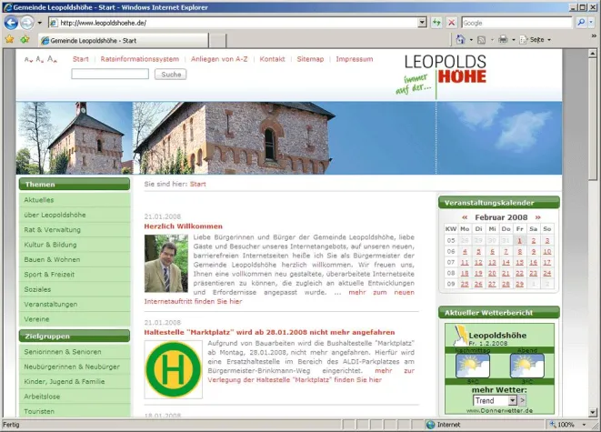 Bild: kernpunkt optimiert den Internetauftritt der Gemeinde Leopoldshöhe