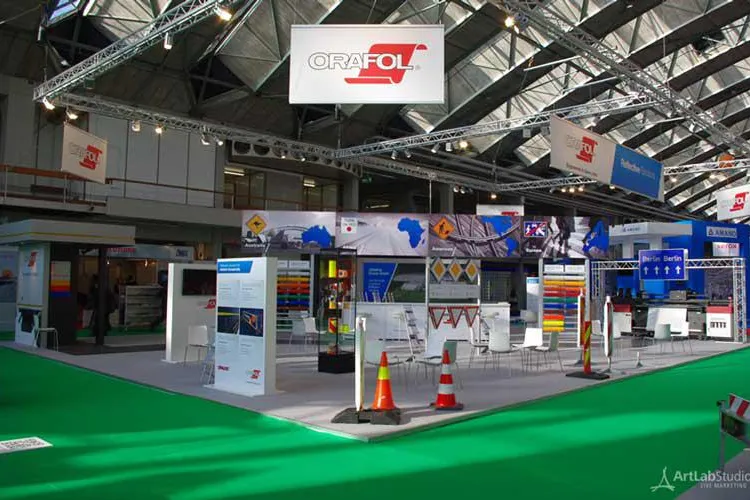 Bild: ArtLab Studios gestaltete Messestand von Orafol auf Intertraffic in Amsterdam