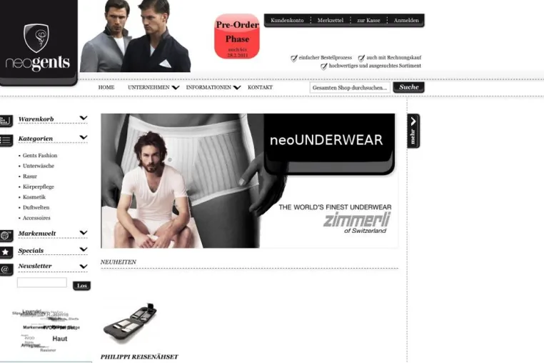 Bild: neogents.de: Herren-Online-Boutique startet Pre Order-Phase