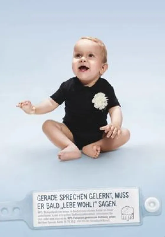 Eines der Anzeigenmotive, mit denen MPS e.V. auf die Krankheit aufmerksam macht: 