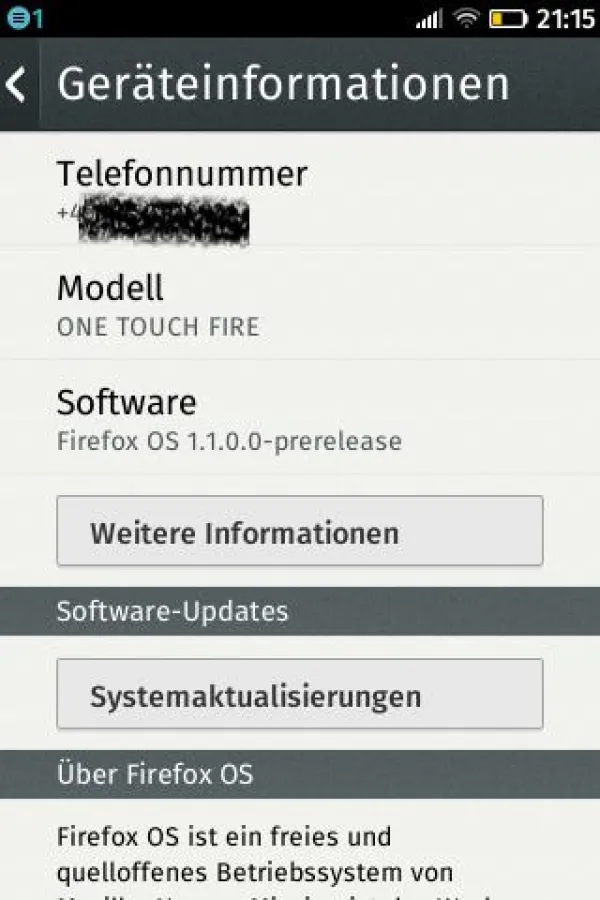Auf dem Alcatel One Touch FIRE läuft noch immer die Version 1.1. Das wird wohl auch so bleiben.
