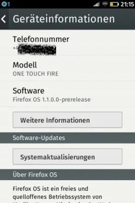 Bild: Kein Update auf Firefox OS 1.3