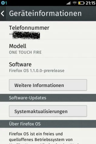 Bild: Kein Update auf Firefox OS 1.3