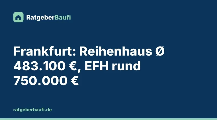 Bild: Haus kaufen in Frankfurt am Main: Reihenhaus im Mittel 483.100 Euro, Einfamilienhaus rund 750.000