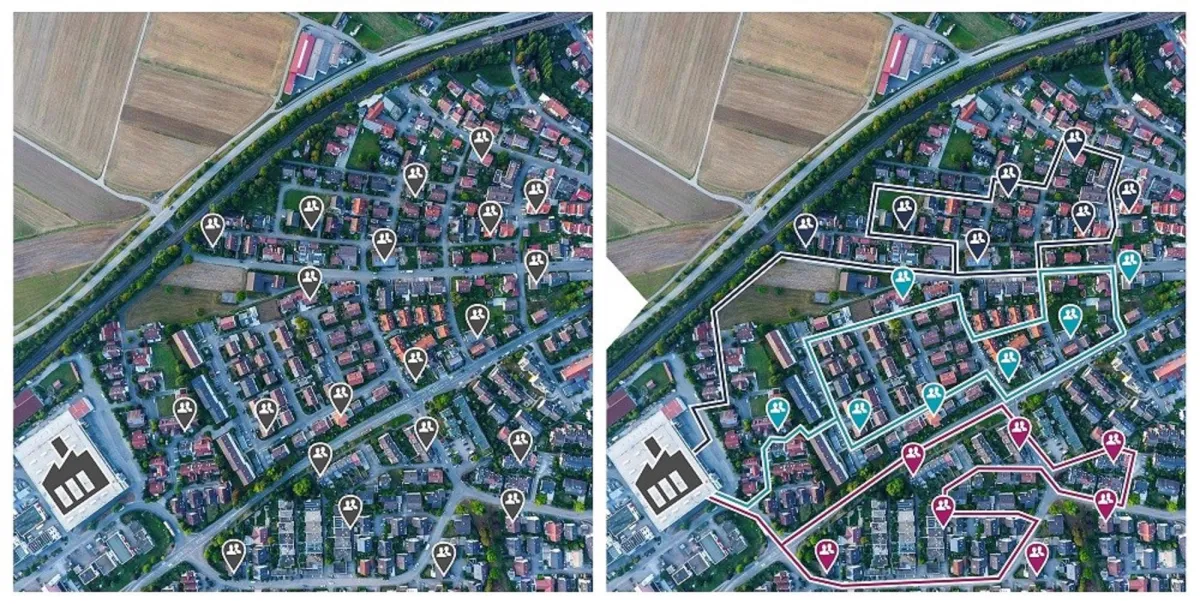Grafik veranschaulicht die Tourenplanung über TachoWeb. Bild: DAKO
