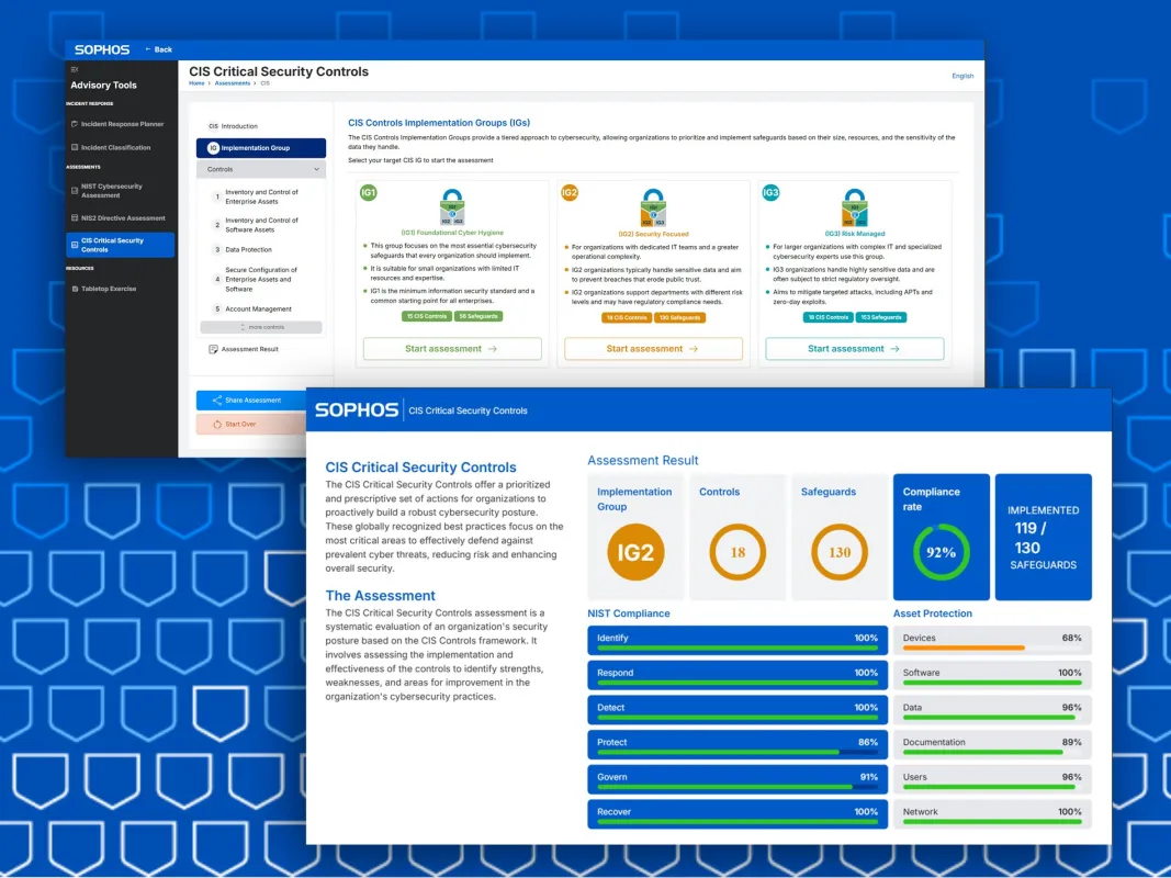 CIS Control in Sophos Central: Tool ermöglicht Cybersecurity Assessment (© Sophos Ltd. / Aphos GmbH)