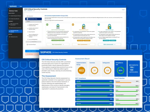 CIS Controls v8.1 in Sophos Central Assessment Tool integriert Bild: CIS Controls v8.1 in Sophos Central Assessment Tool integriert