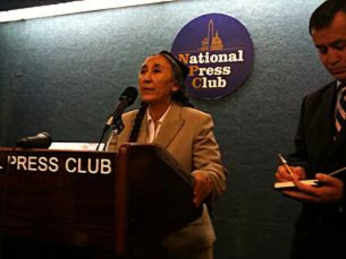 Rebiya Kadeer am 6. Juli bei einere Pressekonferenz in Washington