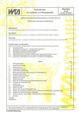 Bild: Neues WTA-Merkblatt zur Sockelinstandsetzung im Gelbdruck erschienen