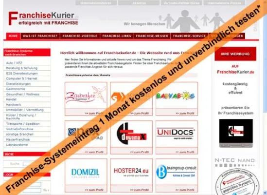 uniAD startet neue Franchiseseite im Verbund mit einem neuen Stellenmarkt Bild: uniAD startet neue Franchiseseite im Verbund mit einem neuen Stellenmarkt