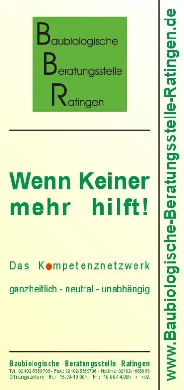 Kontaktflyer Baubiologische Beratungsstelle Ratingen