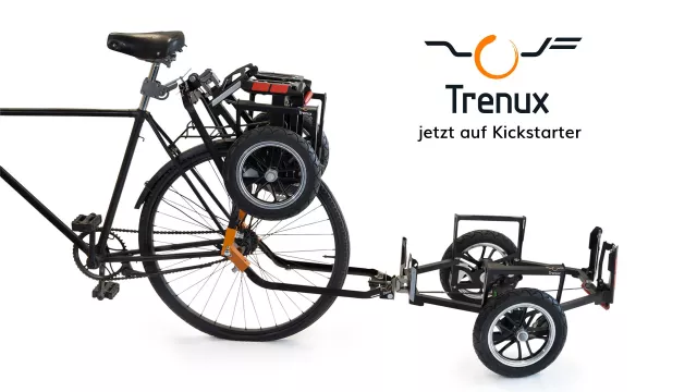 Bild: Auf Kickstarter: Ein Gepäckträger der sich mit einem Handgriff zum Fahrradanhänger ausklappt