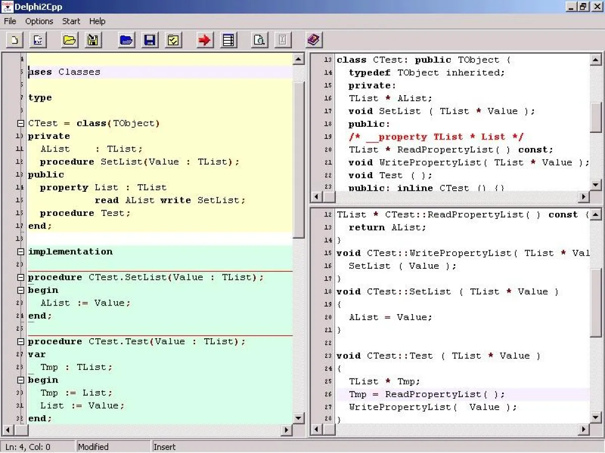 Übersetzung von Delphi-properties