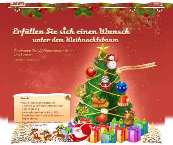 Weihnachtsaktion: Kostenlose Software und Rabatt-Gutscheine bei Leawo Software Bild: Weihnachtsaktion: Kostenlose Software und Rabatt-Gutscheine bei Leawo Software