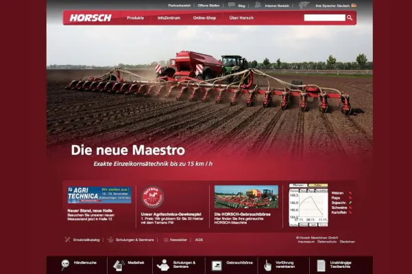 Bild: Landmaschinenhersteller Horsch Maschinen GmbH mit neuer Website
