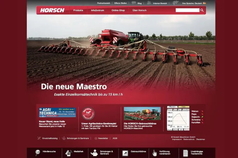 Landmaschinenhersteller Horsch Maschinen GmbH mit neuer Website Bild: Landmaschinenhersteller Horsch Maschinen GmbH mit neuer Website