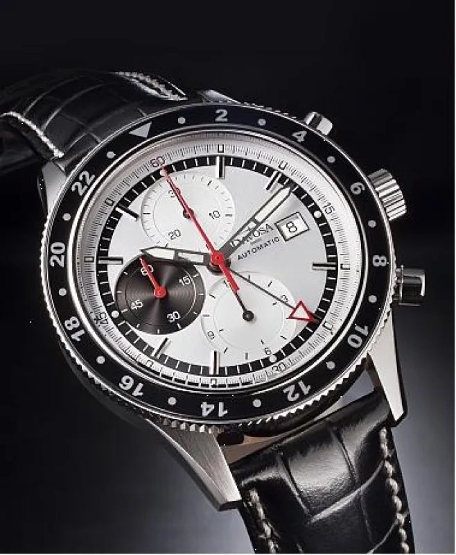 DAVOSA World Traveller - Chronograph mit zweiter Zeitzone (roter Pfeilzeiger)