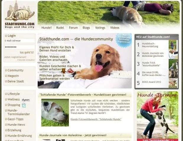 Stadthunde.com: Vier Jahre Social Networking für Hundehalter Bild: Stadthunde.com: Vier Jahre Social Networking für Hundehalter