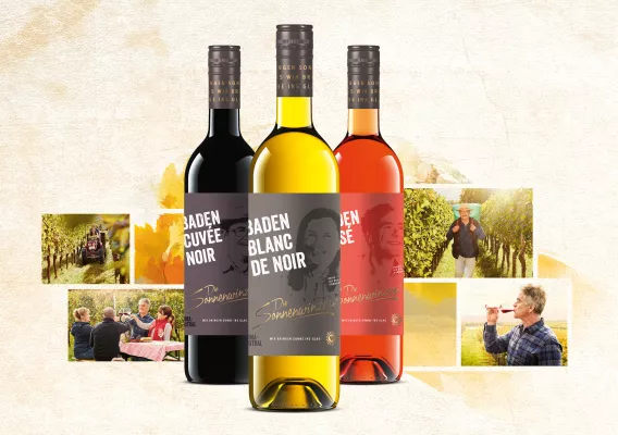 Badischer Winzerkeller präsentiert neue, klimaneutrale Produktlinie: Sonnenwinzer mit Charakter Bild: Badischer Winzerkeller präsentiert neue, klimaneutrale Produktlinie: Sonnenwinzer mit Charakter