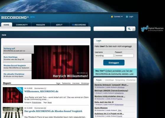 RECORDING.de Public Beta ist online Bild: RECORDING.de Public Beta ist online