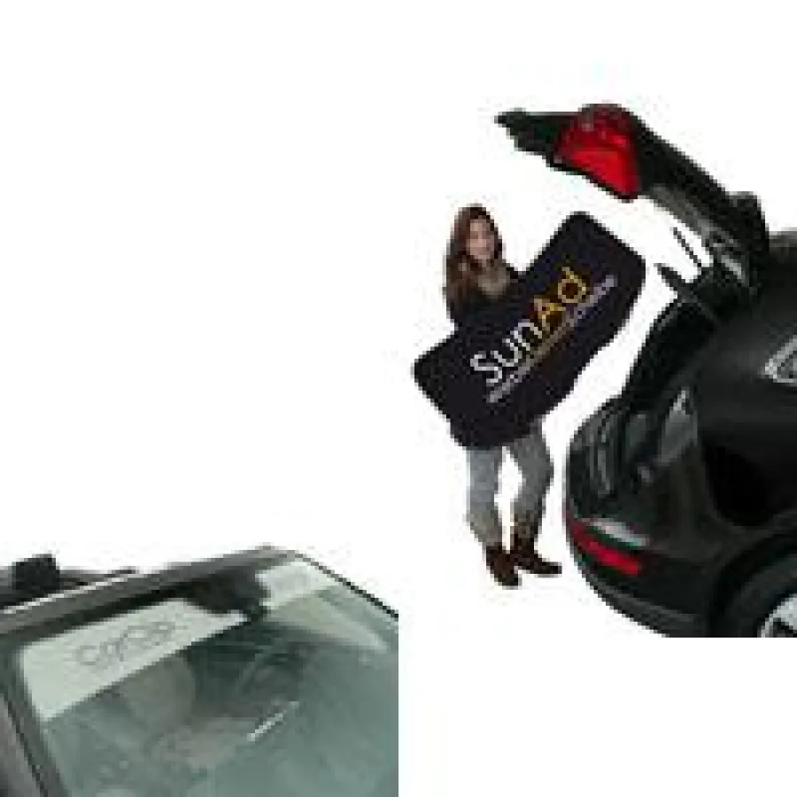 SunAd - Werbescheibe und CarClip Blendstreifen