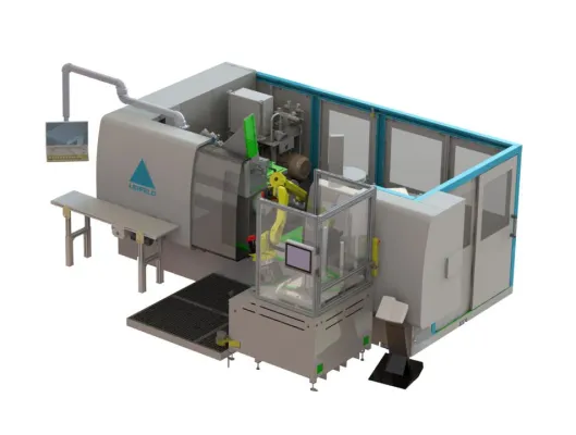 Leifeld entwickelt Roboter-Lösung zur vollautomatisierten Be- und Entladung von Drückmaschinen Bild: Leifeld entwickelt Roboter-Lösung zur vollautomatisierten Be- und Entladung von Drückmaschinen