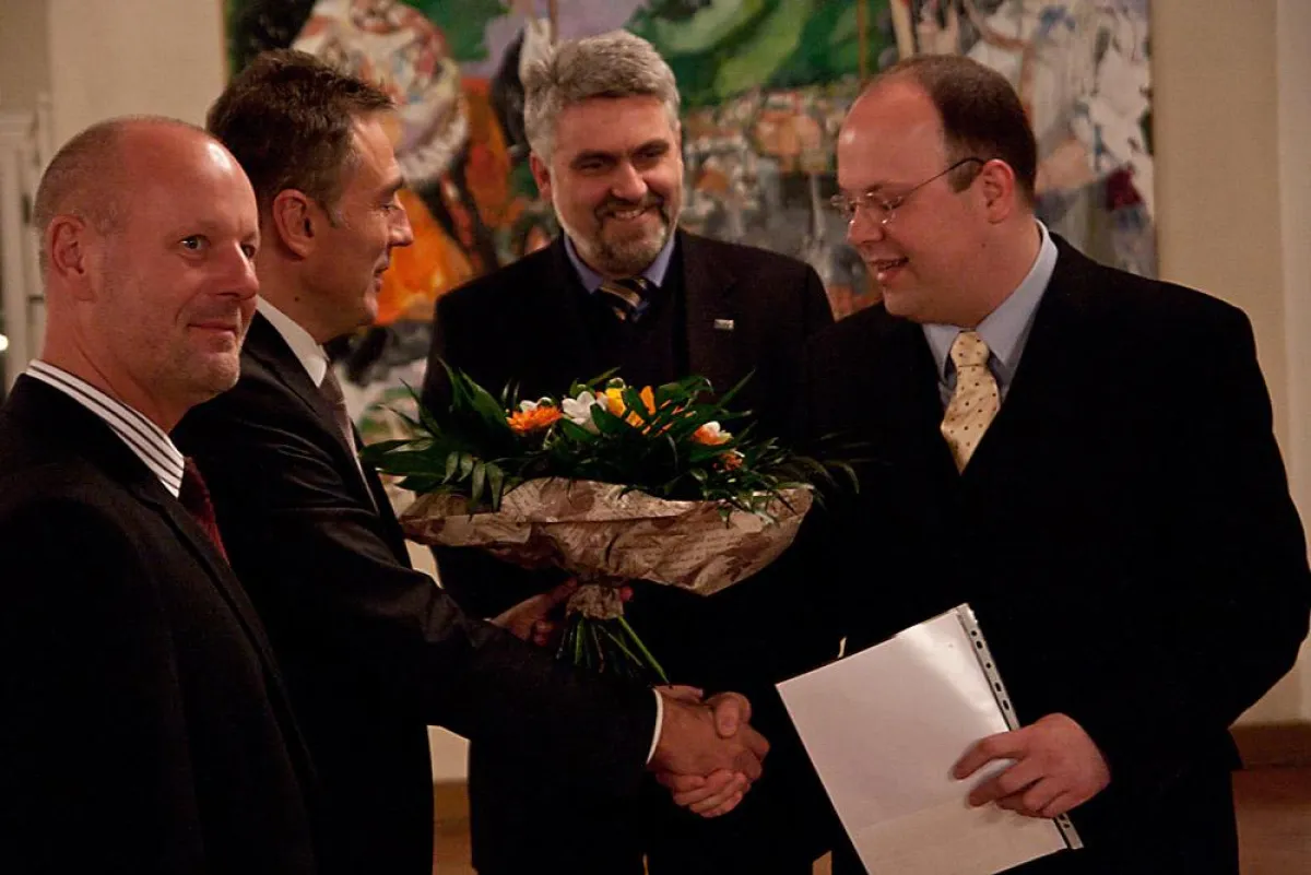 Steffen Meinecke, Peter Gaffert, Prof. Dr. Armin Willingmann und Dr. Matthias Haupt.