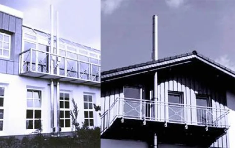 Bild: Doppelwandige Edelstahl-Schornsteinsysteme: feuchte- und druckdicht