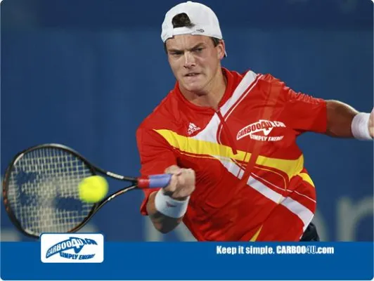 Bild: Der Carboo4U-Athlet Evgeny Korolev startete seine Mission in Down Under bei den Australian Open 2009