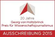 Bild: Georg von Holtzbrinck Preis für Wissenschaftsjournalismus - Beginn der Ausschreibung 2015