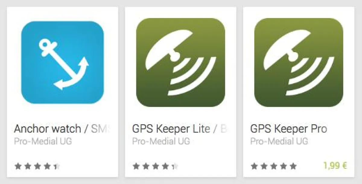 GPS Keeper und Anchor watch