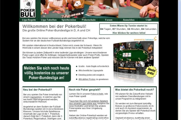 Poker Online-Bundesliga Pokerbuli startet mit ersten WarmUp-Turnieren Bild: Poker Online-Bundesliga Pokerbuli startet mit ersten WarmUp-Turnieren