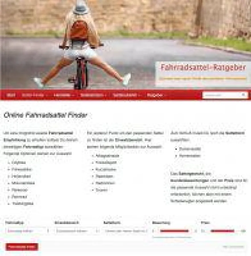 Online-Fahrradsattel-Finder