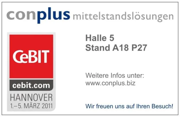 Bild: CeBIT 2011: CONPLUS zeigt SAP Business One 8.81 – die Software für kleine und mittlere Unternehmen