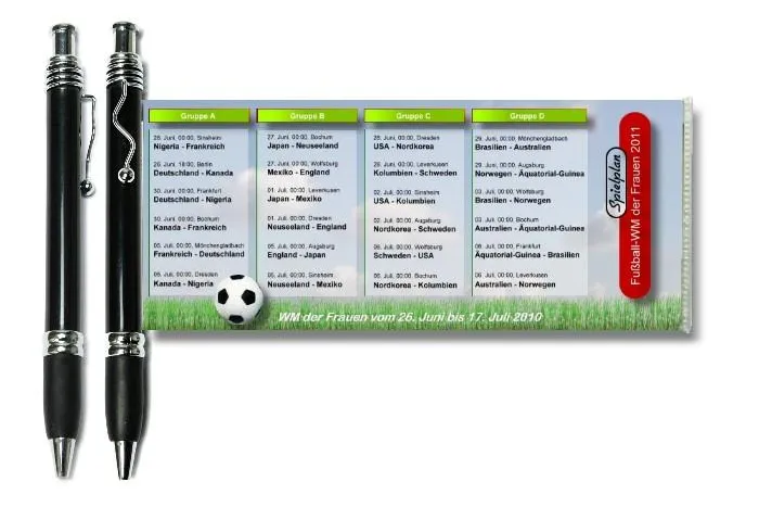 Bild: WM-Kugelschreiber mit komplettem WM-Spielplan 2011