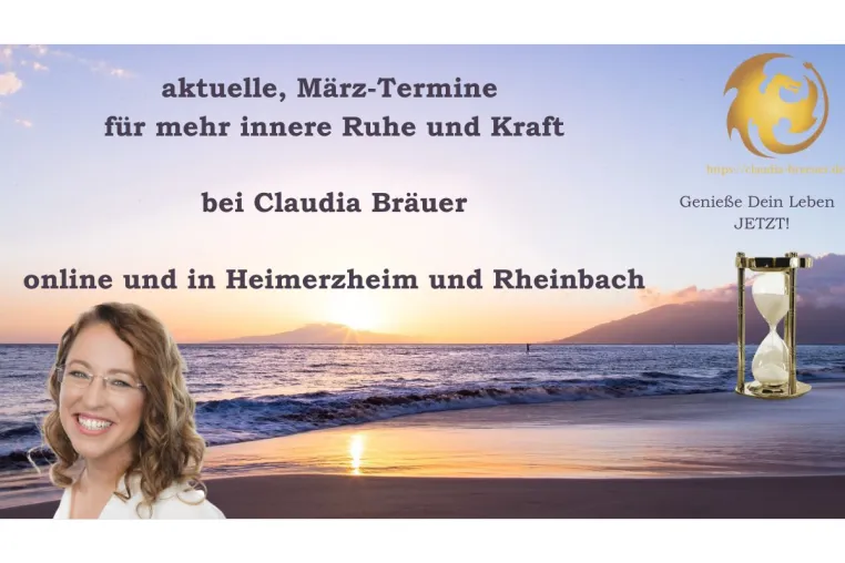 Bild: Entdecke deine innere Balance im März - viele wertvolle Termine für Körper, Geist und Seele bei Claudia Bräuer