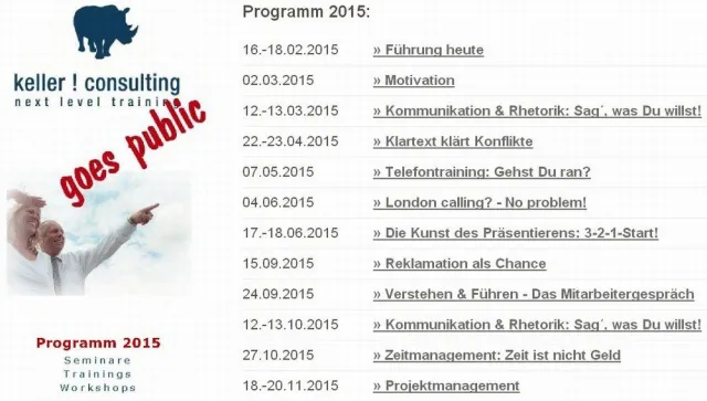 Bild: keller ! consulting veröffentlicht Seminarprogramm für 2015: Weiterbildung als Wettbewerbsfaktor ansehen