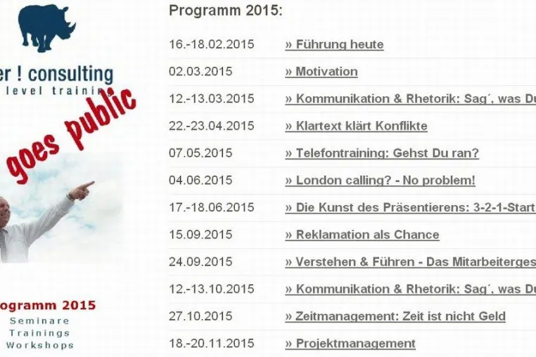 keller ! consulting veröffentlicht Seminarprogramm für 2015: Weiterbildung als Wettbewerbsfaktor ansehen Bild: keller ! consulting veröffentlicht Seminarprogramm für 2015: Weiterbildung als Wettbewerbsfaktor ansehen