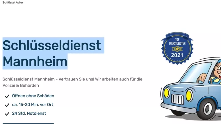 Bild: Adler Schlüsseldienst Mannheim - schnelle Türöffnung, faire Preise & 24-Stunden-Notdienst!