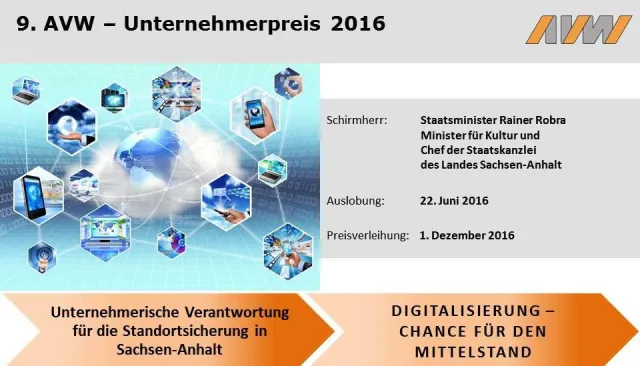 Bild: 9. AVW-Unternehmerpreis steht unter dem Motto „Digitalisierung – Chance für den Mittelstand“