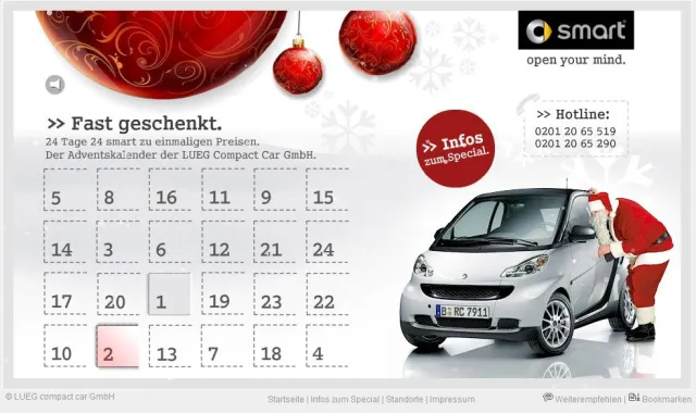 Bild: 24 Tage - 24 smart: Early & Bird bastelt Adventskalender für die LUEG Compact Car GmbH