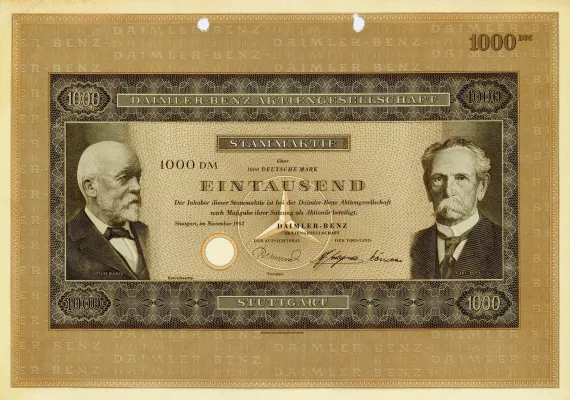 Bild: Einzigartige Sammlung von Daimler-Benz-Wertpapieren unter dem Hammer