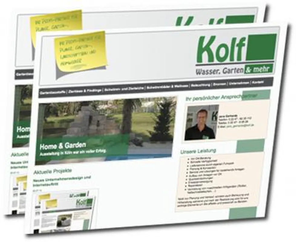 Internetauftritt der Firma Kolf GbR