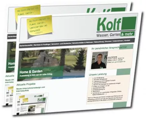 Bild: Kolf GbR im Internet. Klares Design. Übersichtliche Navigation.