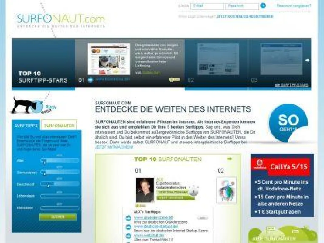 SURFONAUT.com - Entdecke die Weiten des Internets