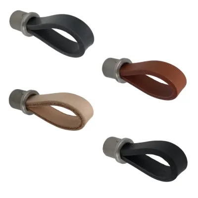 Bild: Möbelgriffe aus Edelstahl mit Lederschlaufe